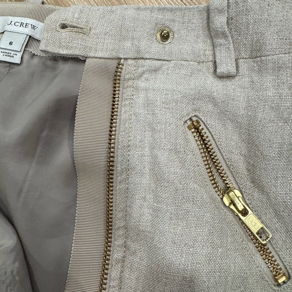J. Crew Light Gray Mini Skirt with Gold Zipper - Picture 6 of 11